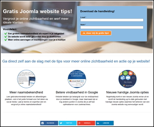 Voorbeeld leadpage gratis Joomla tips